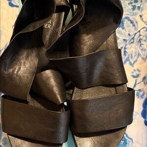 Eileen Fisher Black Leather Sandals